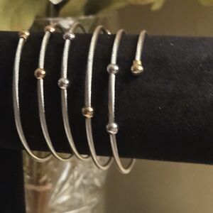 Elegant Silver and Gold Women's Bracelet Set